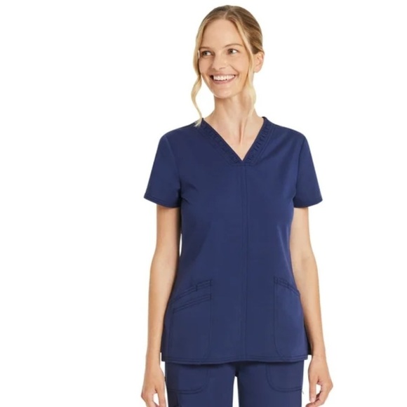 Scrubstar Tops - ScrubStar Navy & Melon Scrub Top